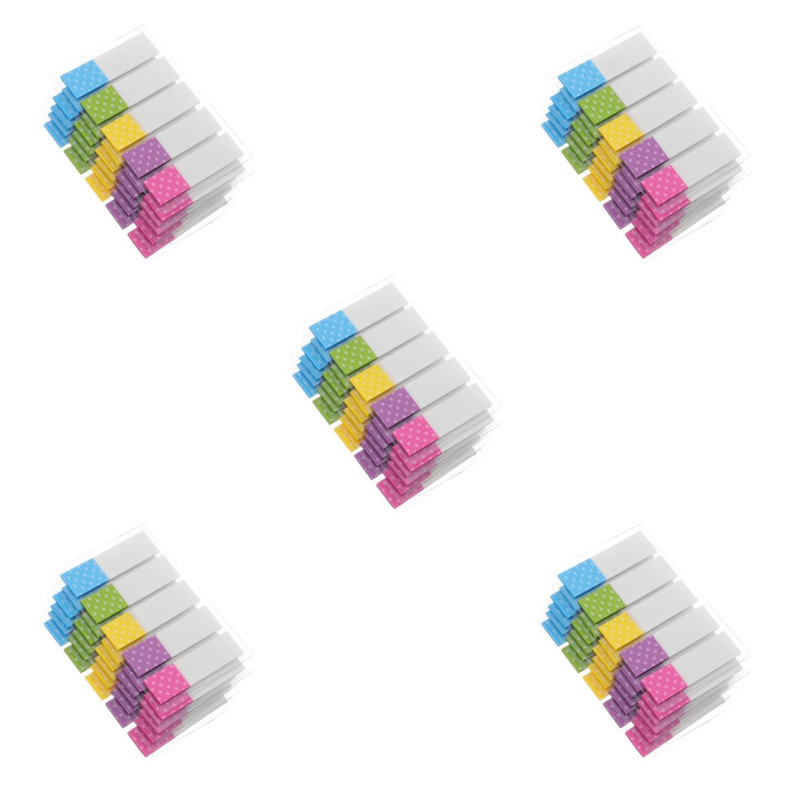 HOMSFOU 5 Sätze Index Etiketten Haftmarkierungen Klare Anmerkungsregister Transparent Durchscheinend Fluoreszierend Farbige Register Notizen Farbige 6 Packungen * 5