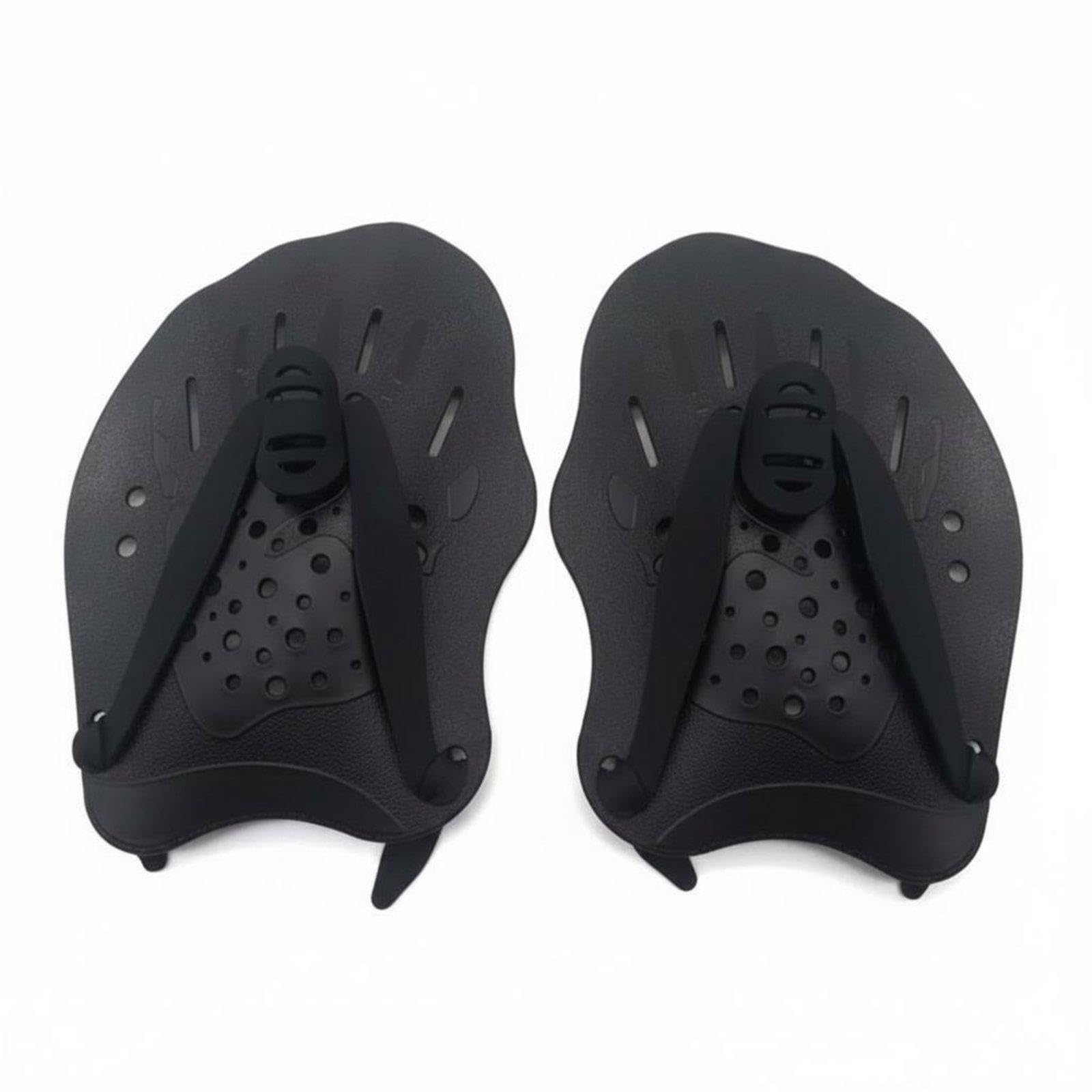 2 Pieces Swimming Hand Paddles Swimming Stroke Training Paddles Non-Slip for Children, Adults Black Adult-image-27