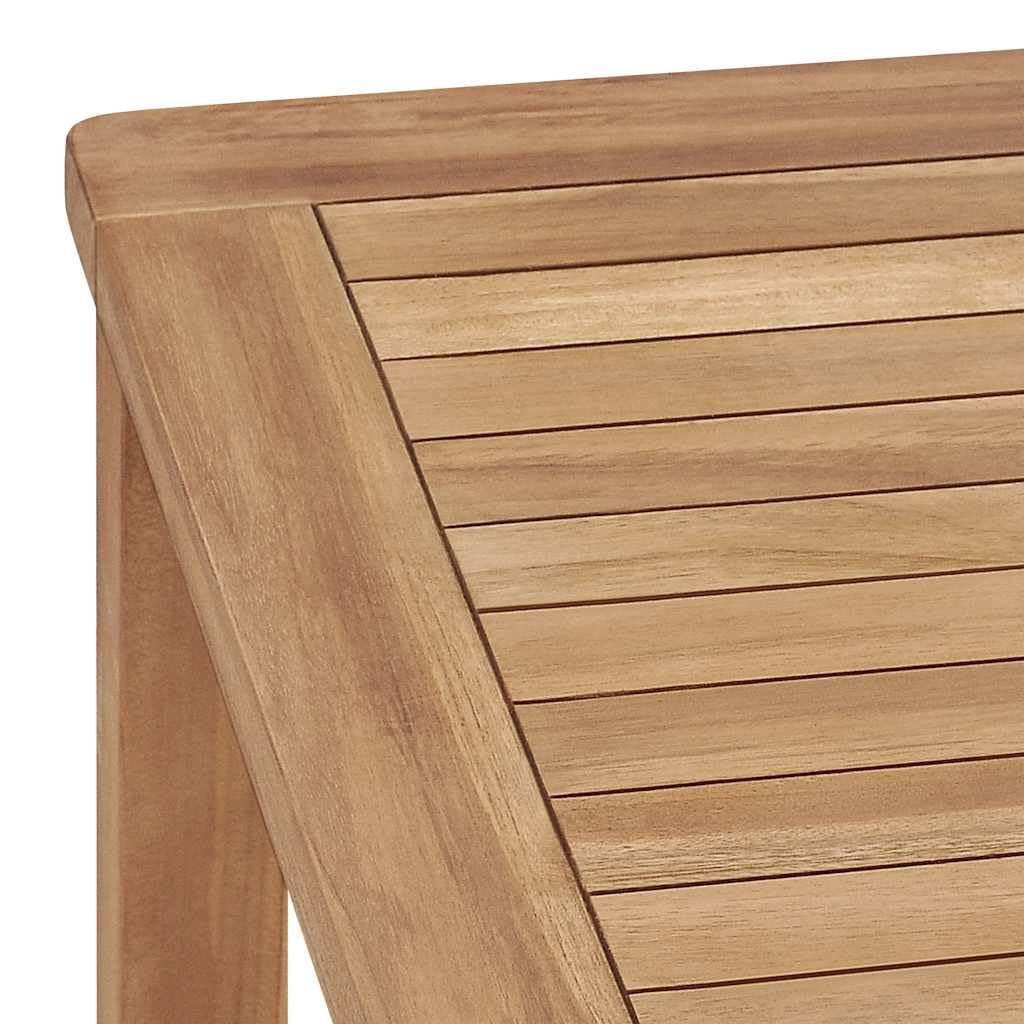 Tavolo da giardino rettangolare in legno di teak, 140 x 80 x 77 cm, in legno massiccio, per terrazza e giardino, robusto tavolo in legno con superficie liscia e vernice a base d'acqua