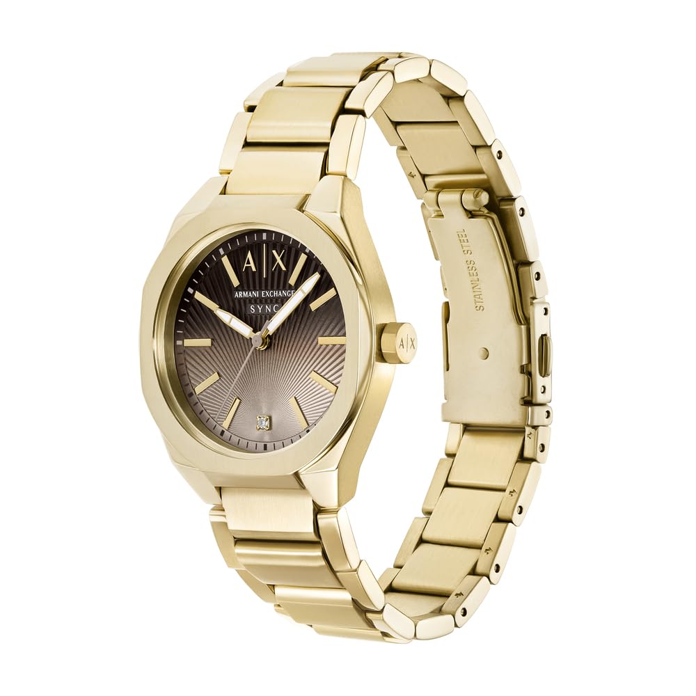 Armani Exchange Damen 36MM Goldfarbene Edelstahl Uhr, AX6031
