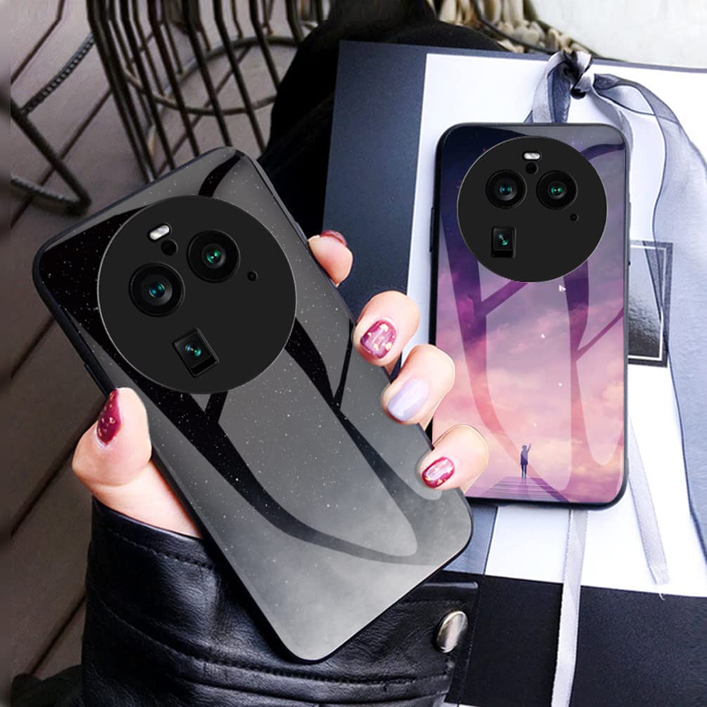 Custodia Per Oppo A52 Con Retro In Vetro Temperato E Bordo In Silicone Morbido - Modello Cielo Stellato - 3
