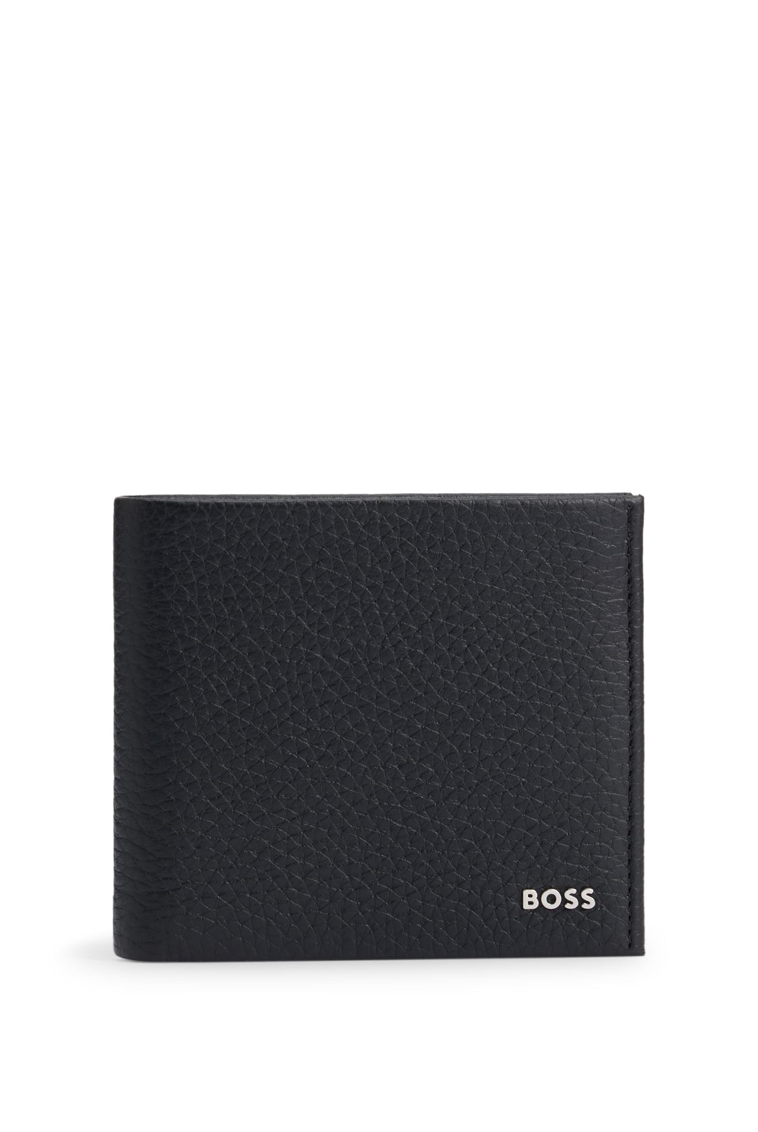 BOSS Herren New Crosstown 4ccC Geldbörse aus genarbtem Leder mit Logo-Schriftzug