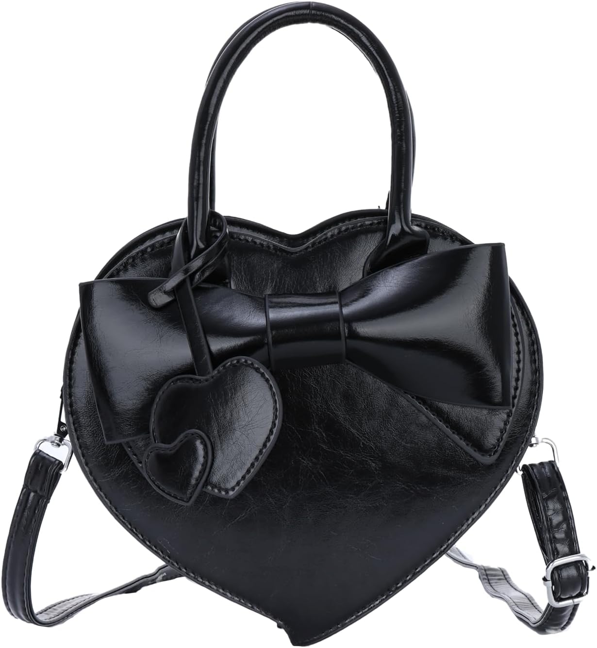 KUANG! Women's Bowknot Tote Purse Shoulder Bag Heart Crossbody Pu Leather Top Handle Handbag for Women - Image 7