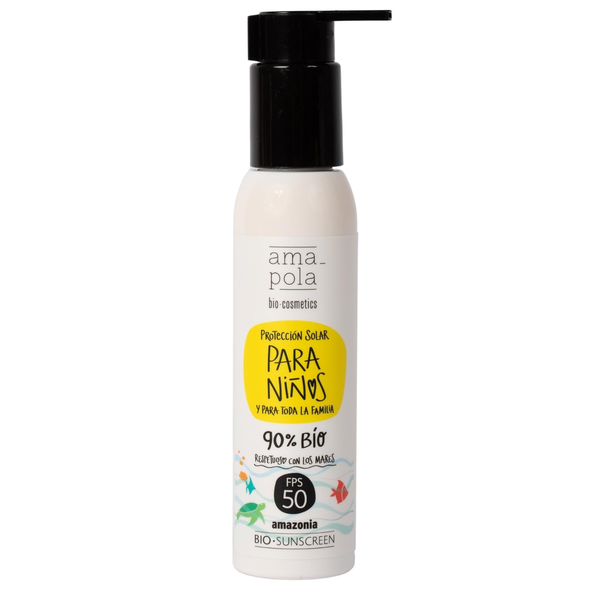 Amapola Biocosmetics Krem Przeciwsłoneczny Mineralny SPF 50+ Mineralny Filtr Przeciwsłoneczny dla Całej Rodziny - Formuła Biodegradowalna - Bez Toksyn