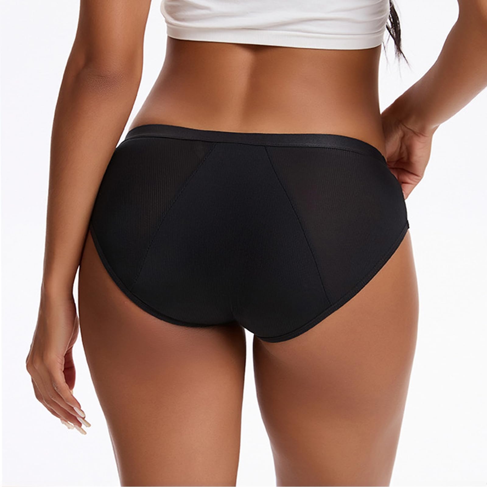 Dry Wear Unterhose Damen Inkontinenz, Dry Wear Inkontinenzhose Damen, Waschbare Wiederverwendbare Baumwolle Auslaufsichere Periodenunterschwäsche (Schwarz-5Pcs,XL)