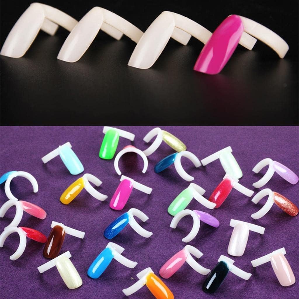 50PCS Ring Color False Nail Art Tools - Polish Display Practice Tips for Nail Art and Design 4