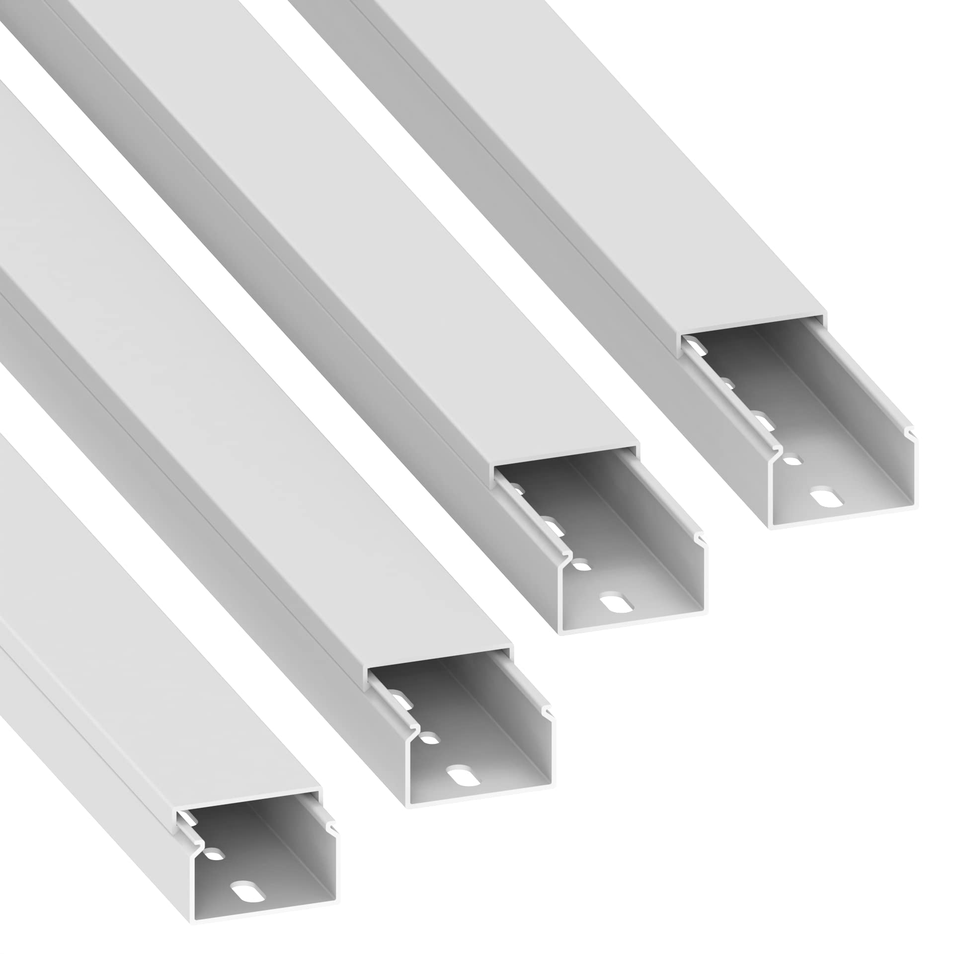 Habengut cable duct (with mounting holes in the floor) 25x40 mm made of PVC, colour: white, length 4 m (4 x 1 m length) - Image 2