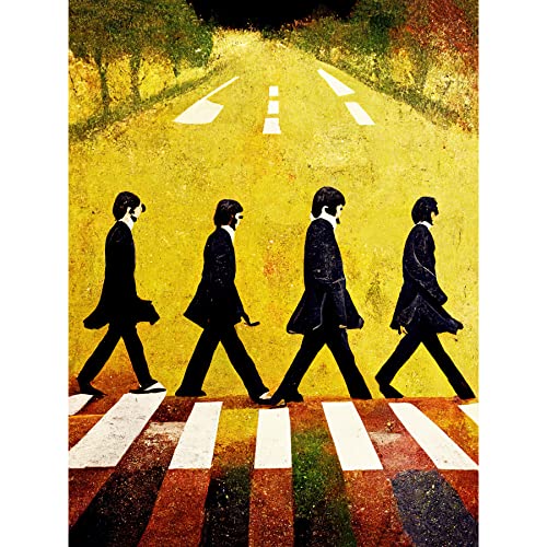 Doppelganger33 LTD Abbey Road Abstract Stylised Beatles Boho Landscape Red and Ochre Large Wall Art Poster Print Thick… - Les Beatles, Paul McCartney, John Lennon, RIngo Starr, George Harrison Doppelganger33 LTD Abbey Road Abstract Stylised Beatles Boho Landscape Red and Ochre Large Wall Art Poster Print Thick…