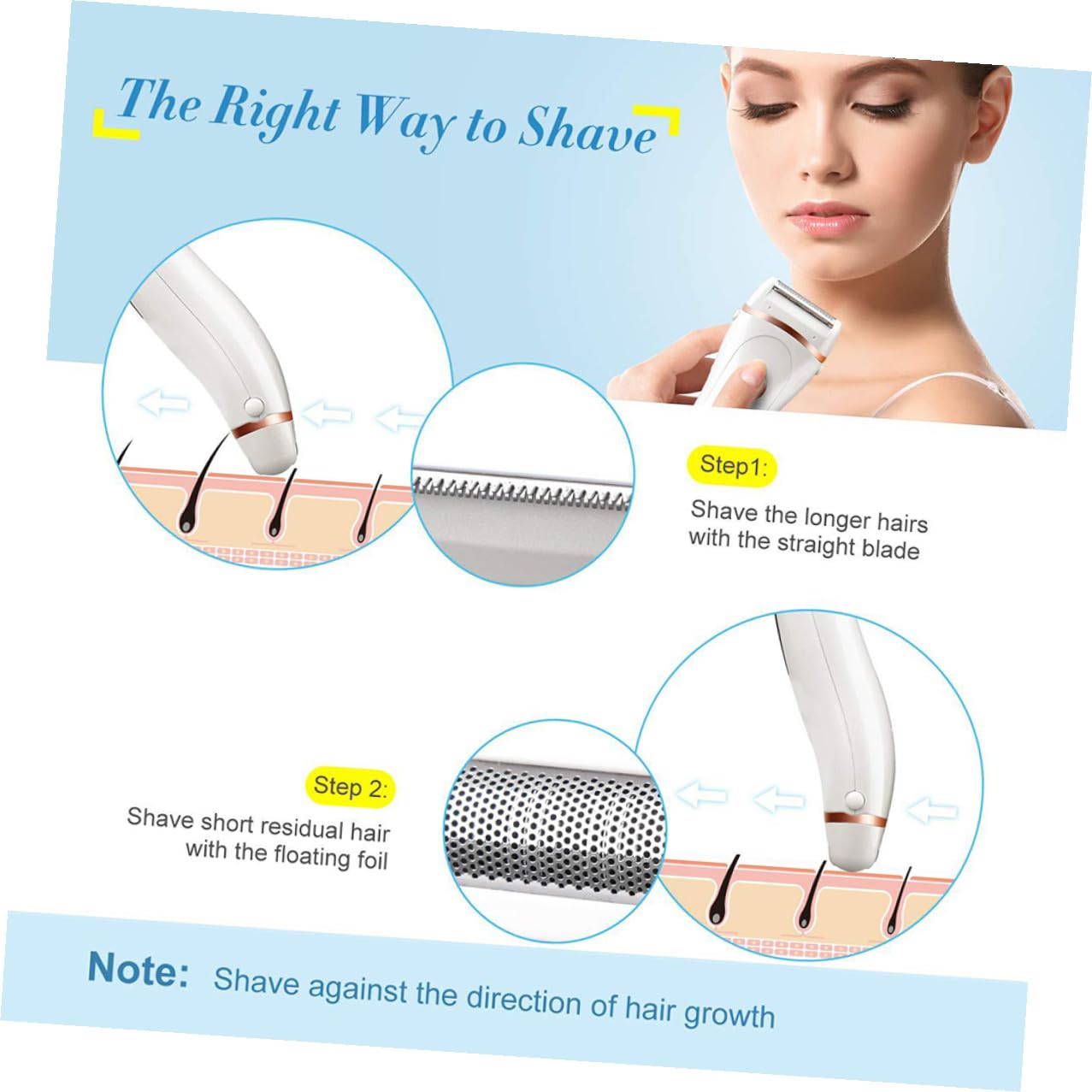 Rasoir Blanc USB Femmes pour 600 Abs en Rechargeable Mah