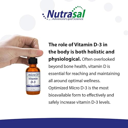 Miniatura 4 de Micro D3 Vitamina D-3 Gotas – Alto Concentrado (2 Millones de UI) Vitamina D3 con Nano Tecnología y hasta 10 veces más absorción -1 oz (1.0 fl oz)
