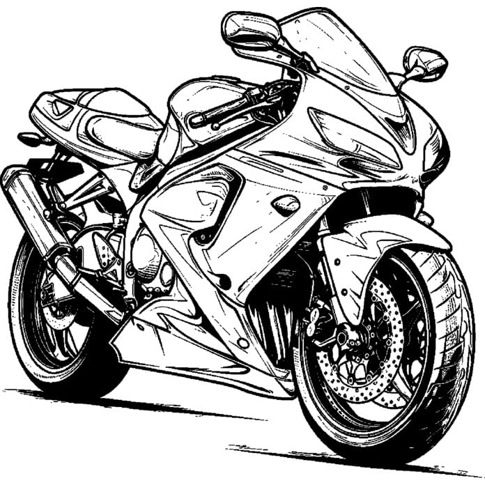 Azeeda 'Modern Motorbike' Unmounted Rubber Stamp - A7 (RS00055897)