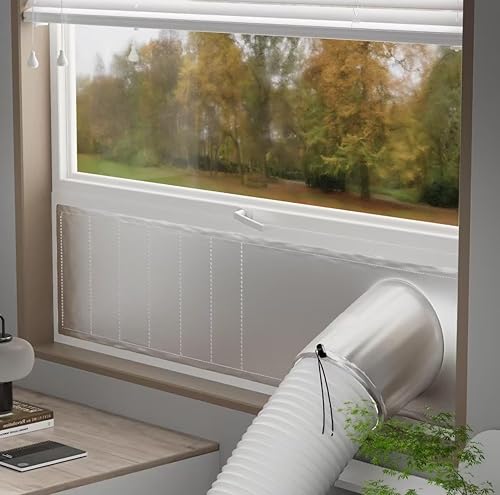 Kit de sellado de ventana plateado para aire acondicionado portátil - 30% aislamiento térmico universal kit de sellado de ventilación de ventana