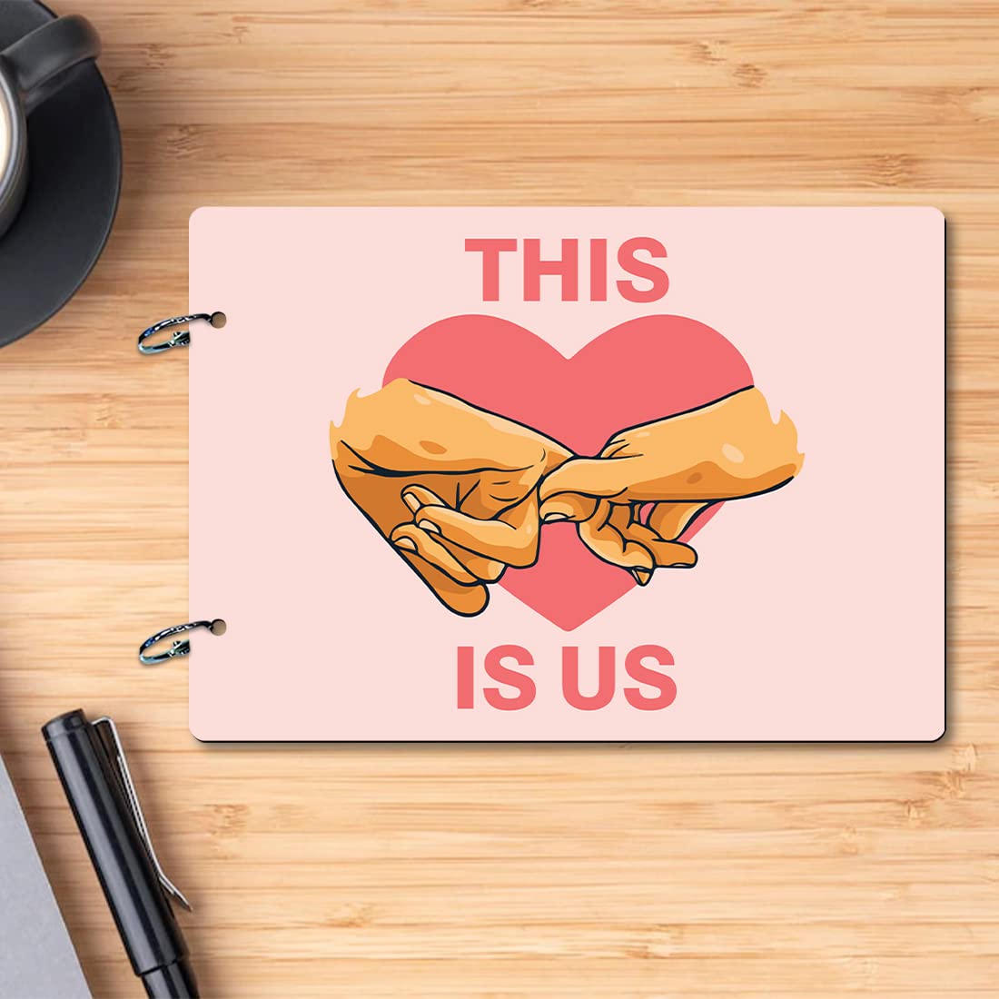 100 Yellow This Is Us Love Photo Album Scrpabook For Capturing Memories | 40 A4 Pages | Size : 21 Cm X 29.5 Cm |Pink 1