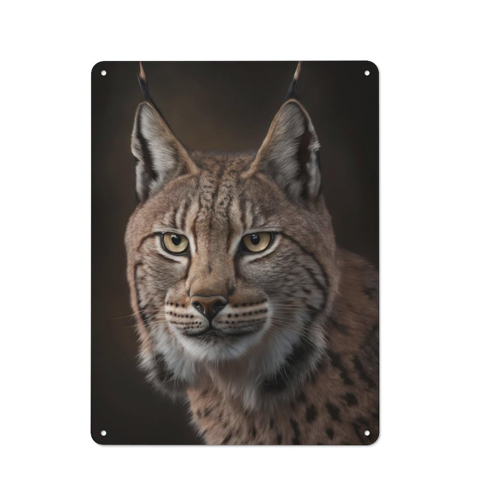 Junmoney Lynx Portrait Metal Sign 40X30cm With For Hallway Wall, Rustic Decor, Housewarming Present For People Styling Hallway
