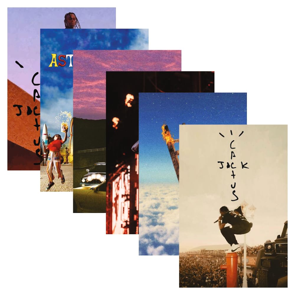 Paper Travis Scott Aesthetic Posters Wall Art For Home Bedroom Living Room Office Student Wall Decor 8X12 Inch (A4 Size) Set Of 6