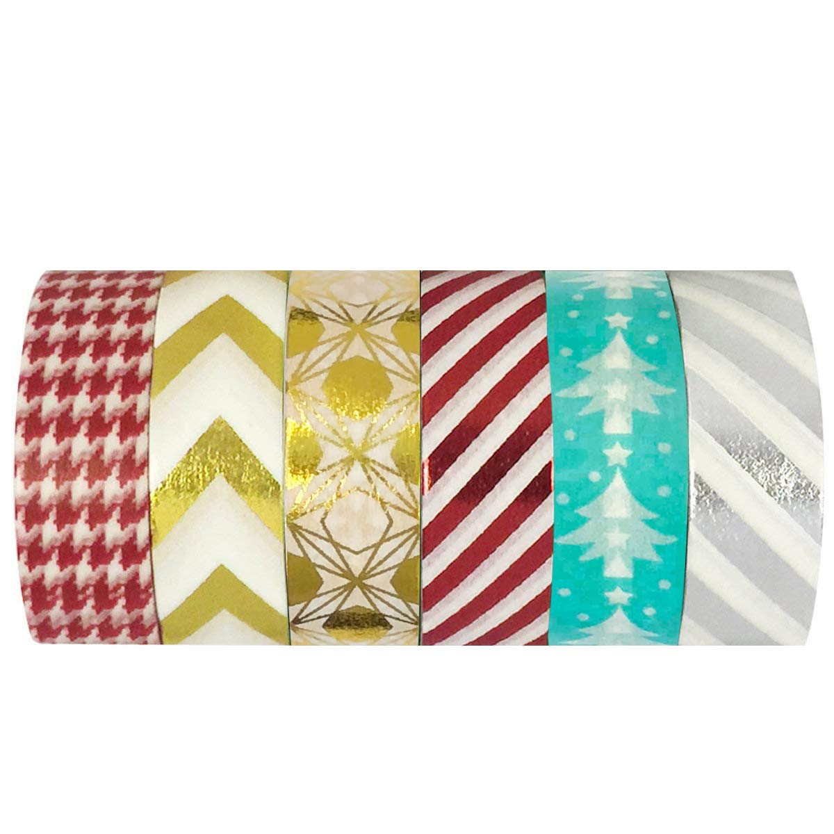 allydrew Holiday Cheer Washi Tapes Decorative Masking Tapes (AD95), Set of 6