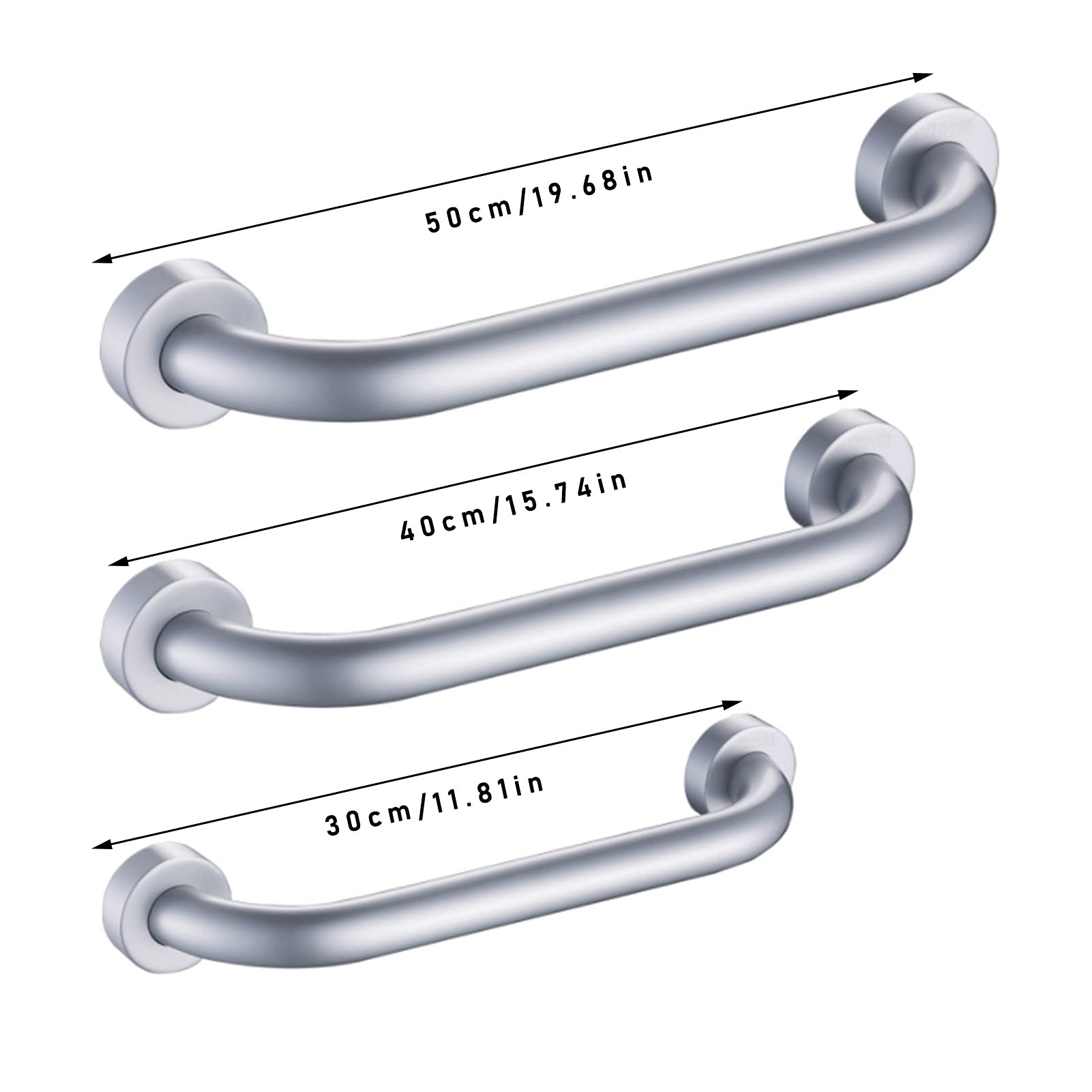 Barra de Apoyo para baño, reposabrazos de Aluminio Espacial para bañera, asa Segura y sin obstáculos para Personas Mayores y discapacitadas, Barra Antideslizante (40 cm).