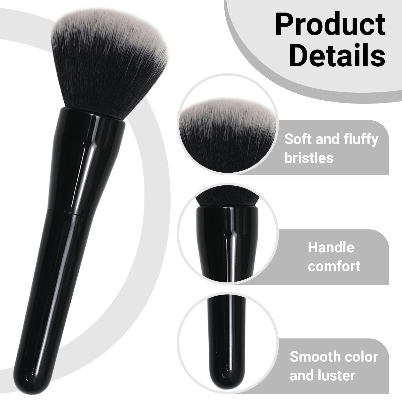 Mezrkuwr Pennello grande per polvere, pennello per fondotinta, pennello professionale per trucco per sfumare liquidi, creme e polvere impeccabile, lucidatura, sfumatura, correttore