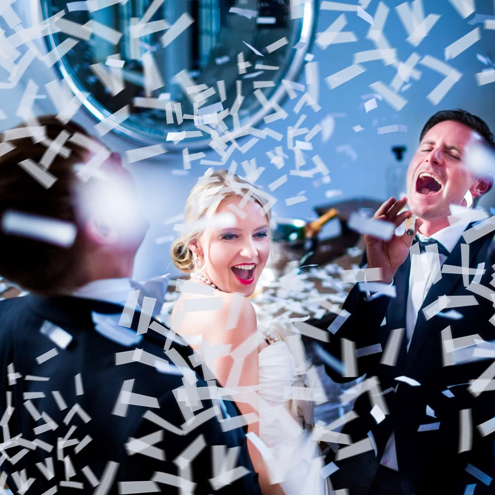 Coriandoli Cannone Compleanno 4 Pezzi - Carta di Riso, 6 Colori, Popper Biodegradabile per Matrimonio