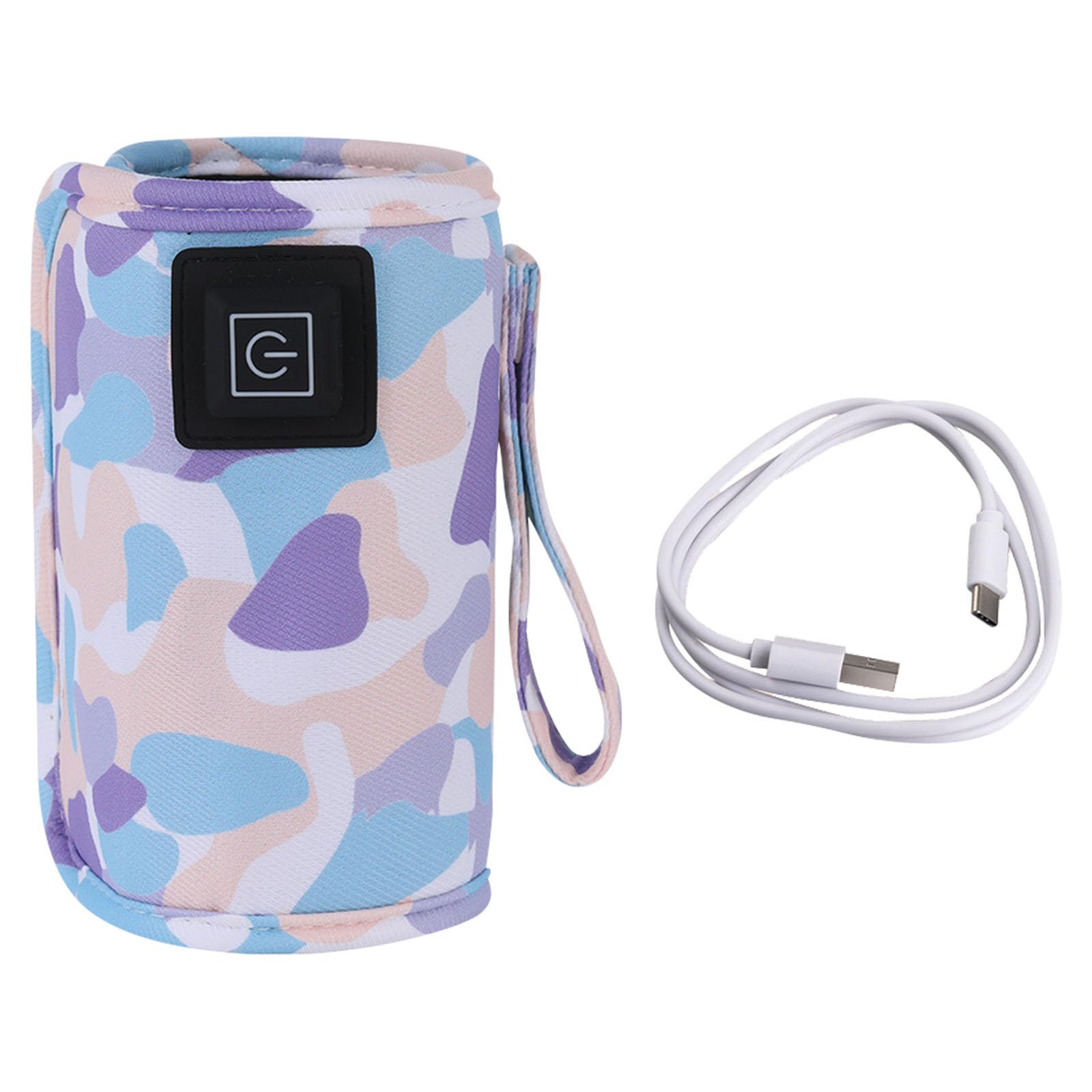 Winter Portable USB Powered Baby Bottle Warmer Insulated Thermal Heating Bag for Travel Stroller Outdoor Winter Feeding and Milk Temperature Control (White, 30x14. 5cm)
