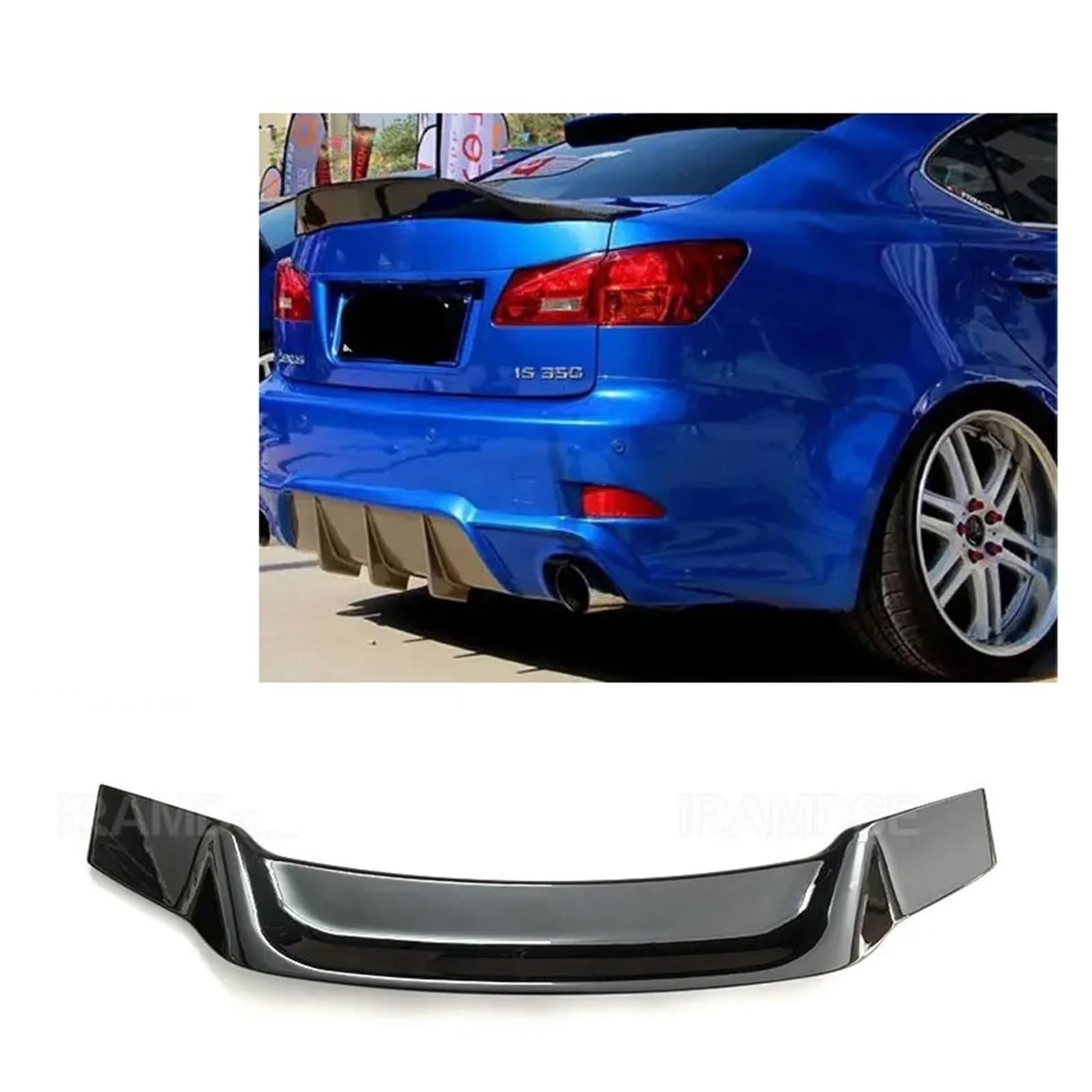 Spoiler Compatible for Lexus IS250 2006-2012 Year IS300 Carbon Paint Rear Ducktail Wing Trunk Accessories(Carbon Paint)