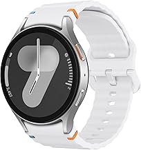 MoKo Sport Band Compatible with Samsung Galaxy Watch 7 FE 6 5 4 40mm 44mm/Watch 6 Classic 43mm 47mm/4 Classic 42mm 46mm/5 Pro 45mm, Soft Silicone Strap for Women Men, White