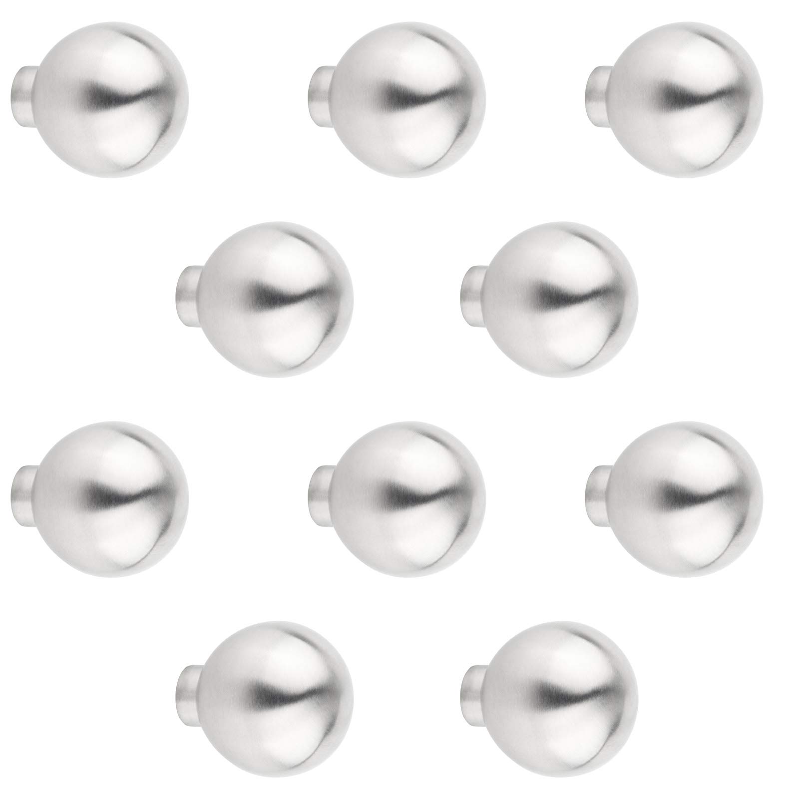 SOTECH 10 pièces Boutons de meuble CARLISLE Ø 25 mm Hauteur 28 mm Acier Inoxydable brossé Bouton Bouton de Cuisine