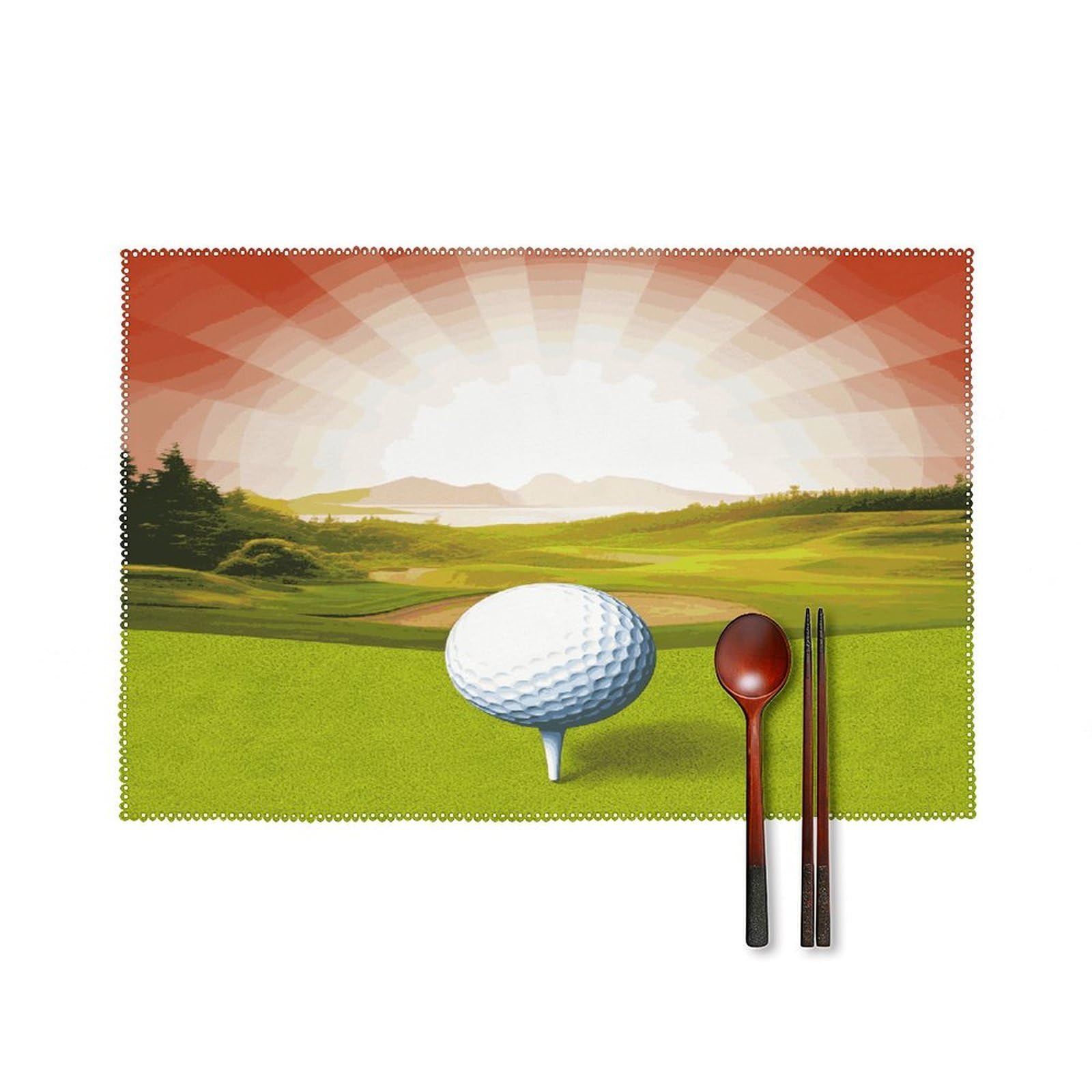 Fekiloot Style Golf Sport Placemats Set Of 6,Table Mat