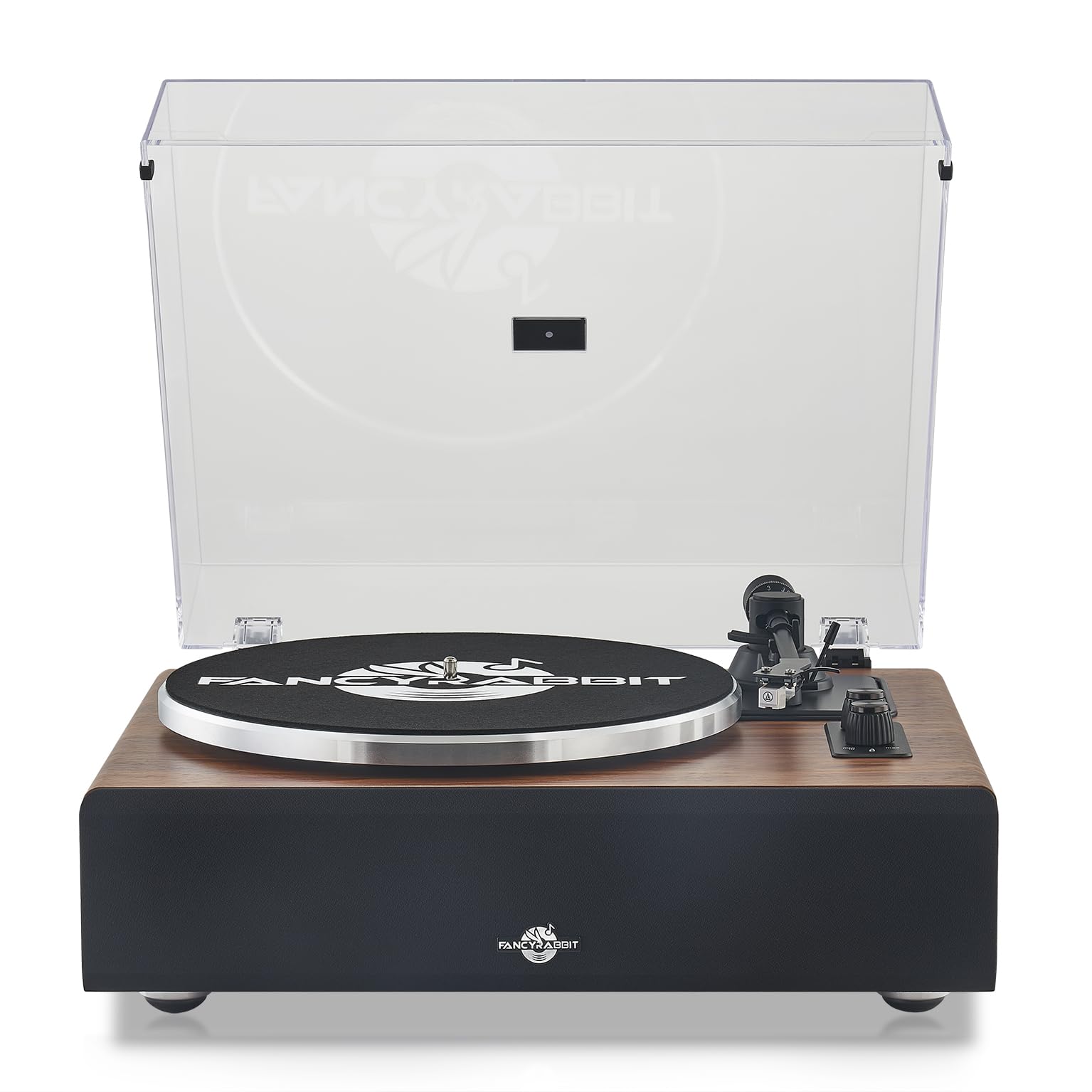 record player with speaker, vinyl record turntable with magnetic cartridge for home decoration and entertainment, vinyl record player suitable for christmas or birthday gift (h2410-rosewood)