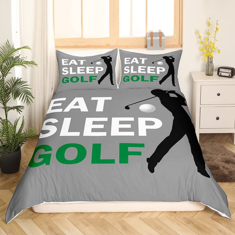 Homemissing King Size Golf Duvet Cover Boys Girls Golf Sports Bedding Set For Kids Women Men Ultra Soft Golf Lover Comforter Cover Set Gray Bedspread Cover Bedclothes Zipper - Image 3