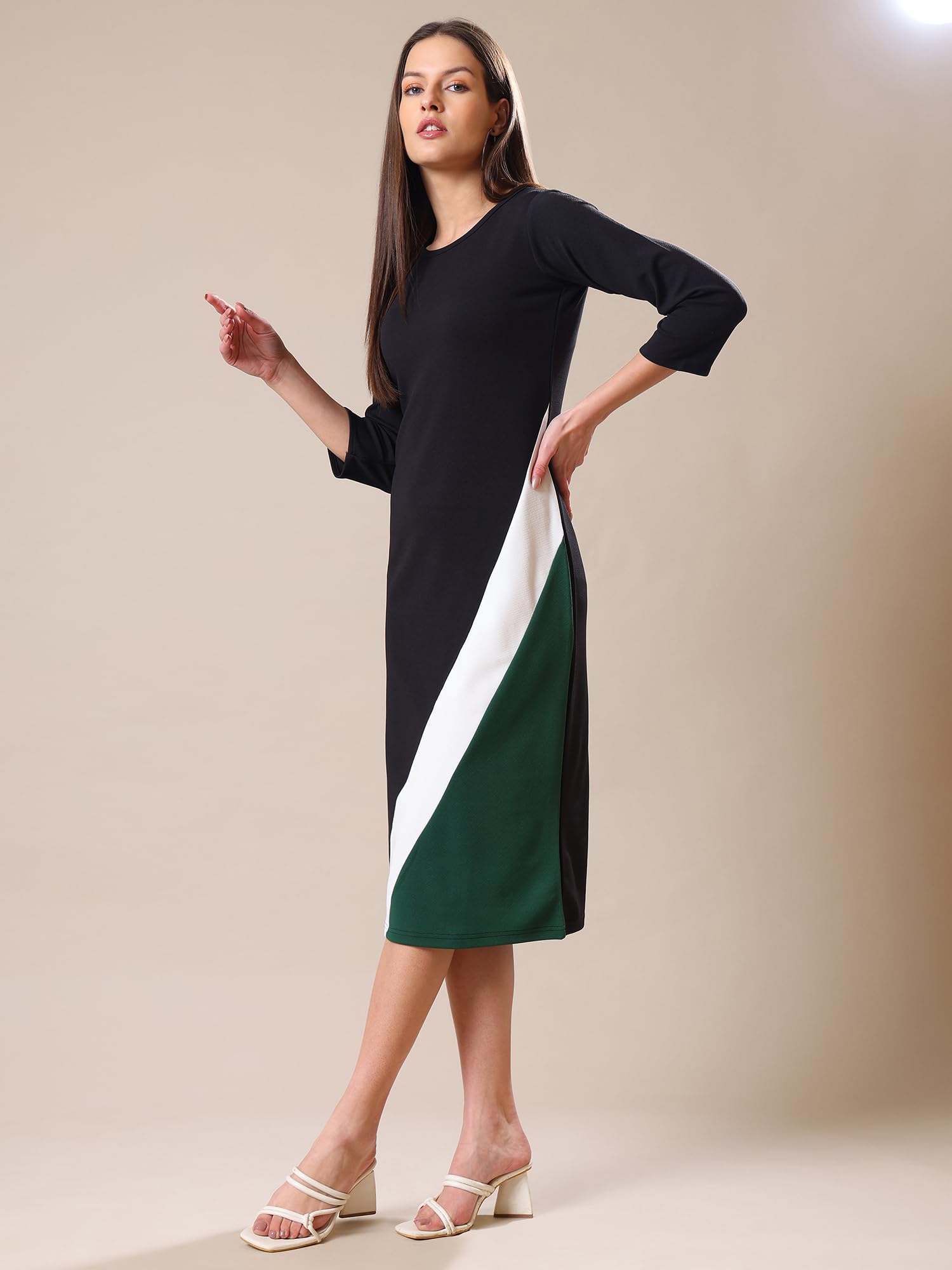 Purvaja Womens Bodycon Knee Length Dress(Lucy-342-348) (Bely-192_2Xl_Green)
