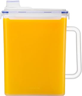LocknLock Aqua 1 Gallon Fridge Door Water Jug - BPA Free Leakproof Pitcher with Handle & Screw Lid for Tea, Juice, Clear