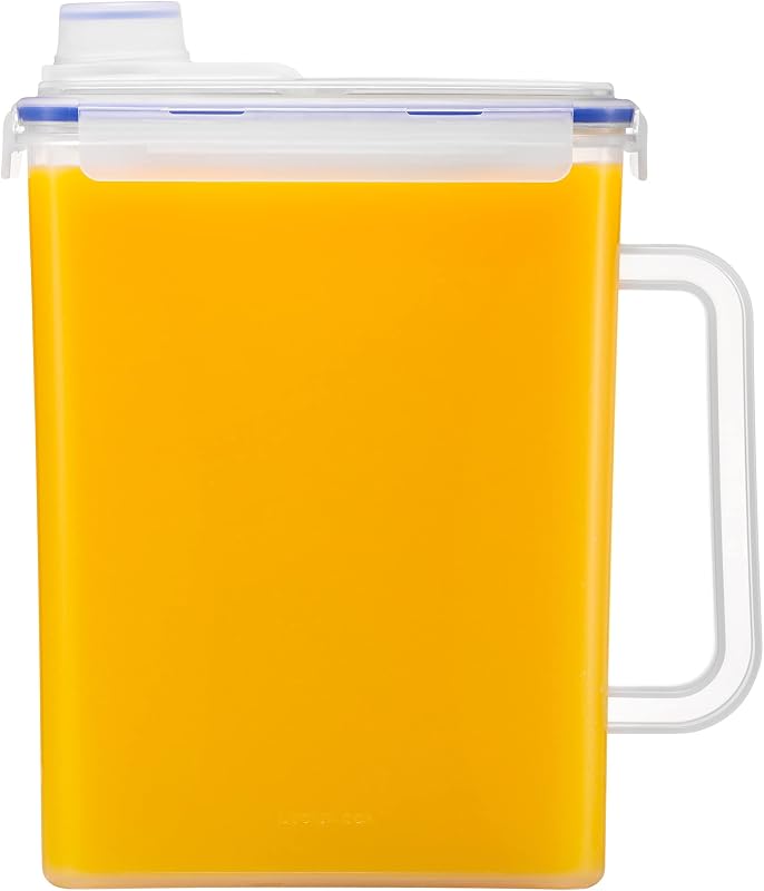 Jarra de agua LocknLock Aqua para puerta de heladera | Jarra transparente | Jarra de plástico sin BPA con tapa | Jarra de 1 galón con tapa para agua, jugo, té y más bebidas, transparente