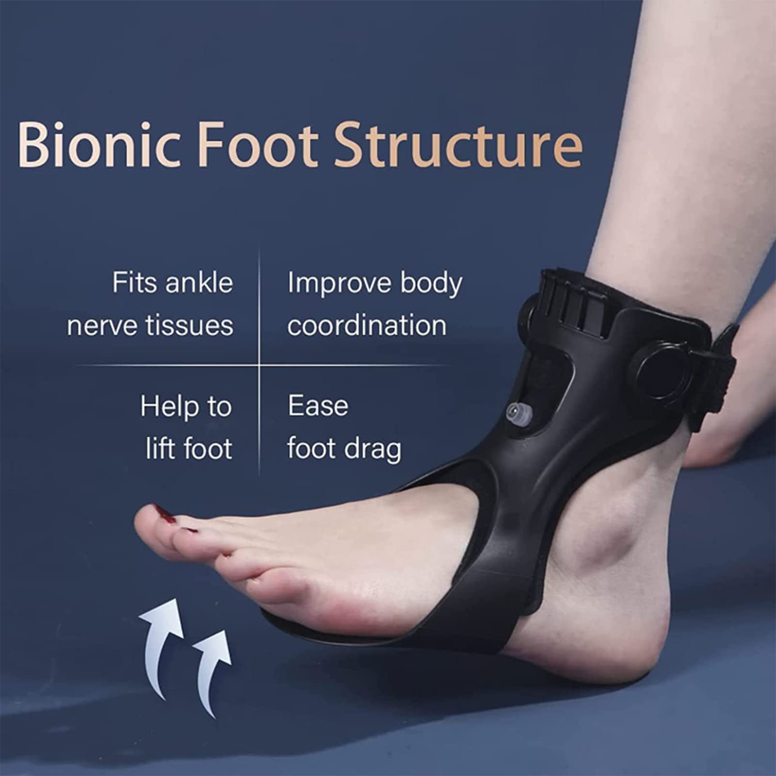 orteza stopy, Orteza na opadającą stopę AFO Stabilizator kostki stopy dla osób po udarze mózgu Hemiplegia Buty do chodzenia, Lewa stopa, XL, stopa-S(Left foot,XL)