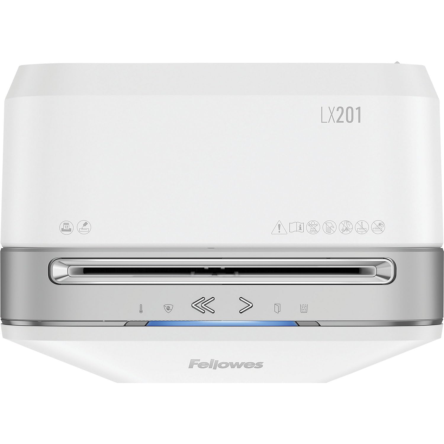 Fellowes distruggi documenti a microframmento LX201, 12 fogli, per casa e piccolo ufficio, uso personale, distruggidocumenti con tecnologia Intellibar, 100% anti inceppamento e Safesense, bianco