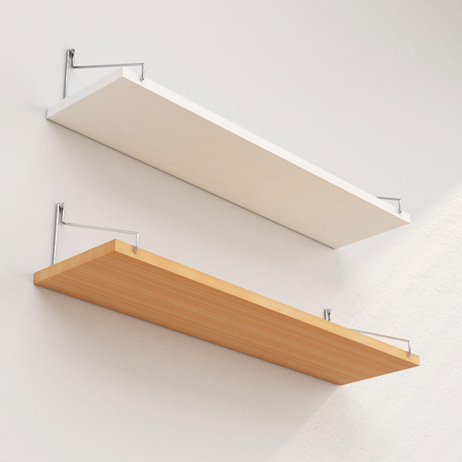 Mensole da parete senza fori, 30/60/90 cm, mensole adesive galleggianti per cucina, bagno, soggiorno, camera da letto (finitura in legno, 60 cm, larghezza 15 cm)