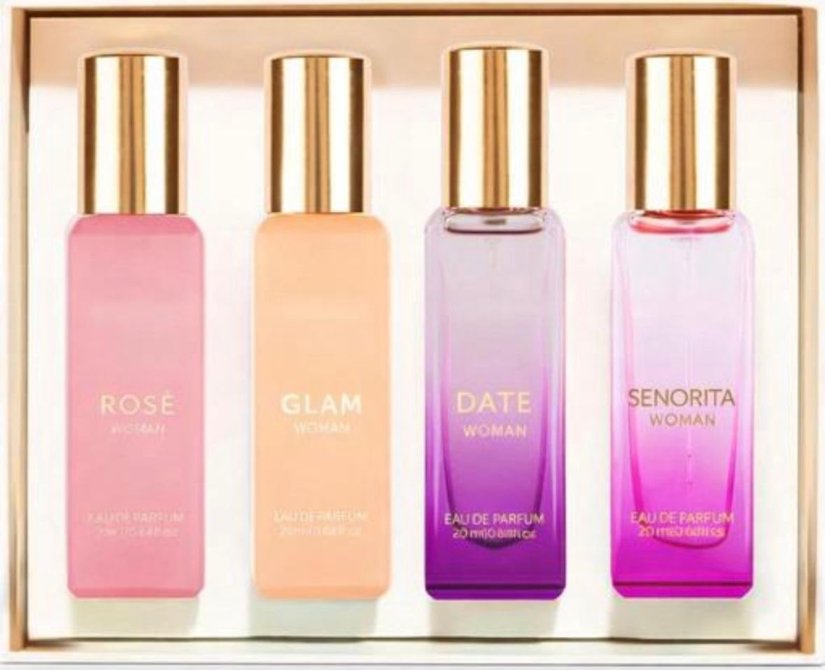 Luxury Women Perfume Gift Set, Senorita, Rosé, Date & Glam Eau De Parfum, Long Lasting Fragrance, 4 Pieces-image-7