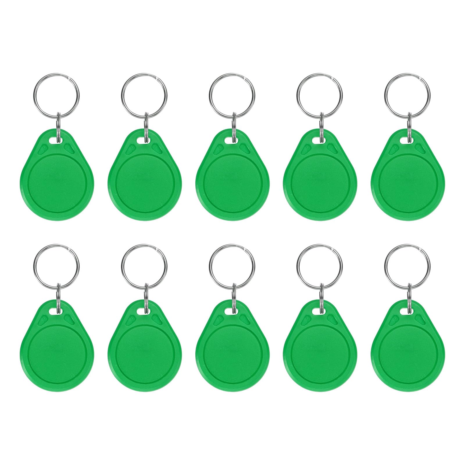 PATIKIL 10 Pcs 13.56MHz CUID Writable Rewritable Smart Key Fobs, Clone IC Key Fob Tags Blank Smart Card Key Classic 1K for Entry Access Control System, Green