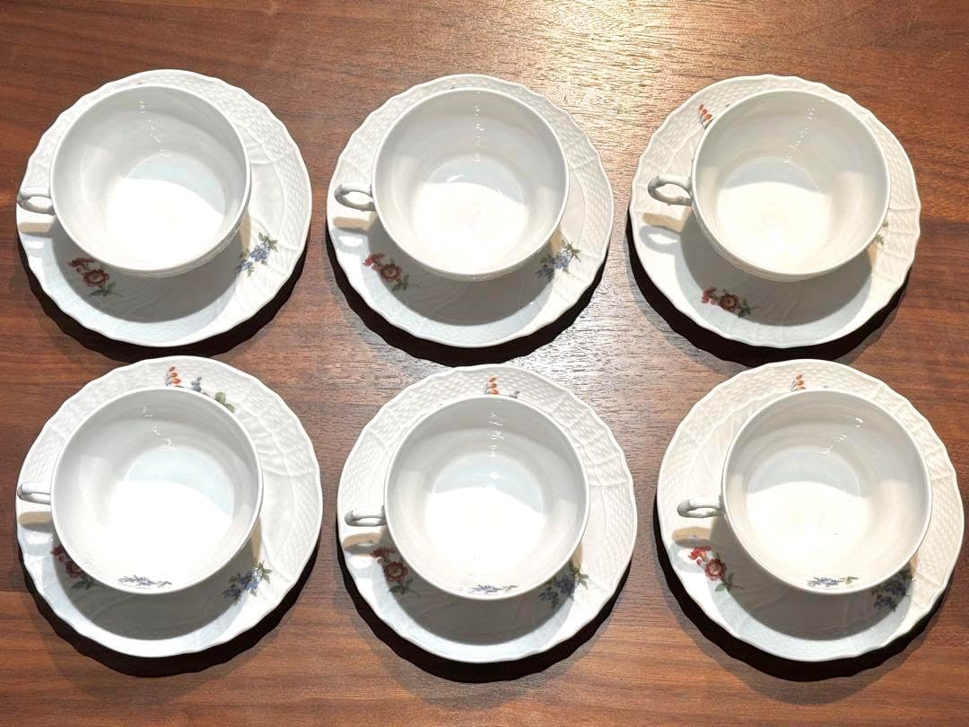 リチャードジノリ サックスフラワー カップ&ソーサー 6客セット 品