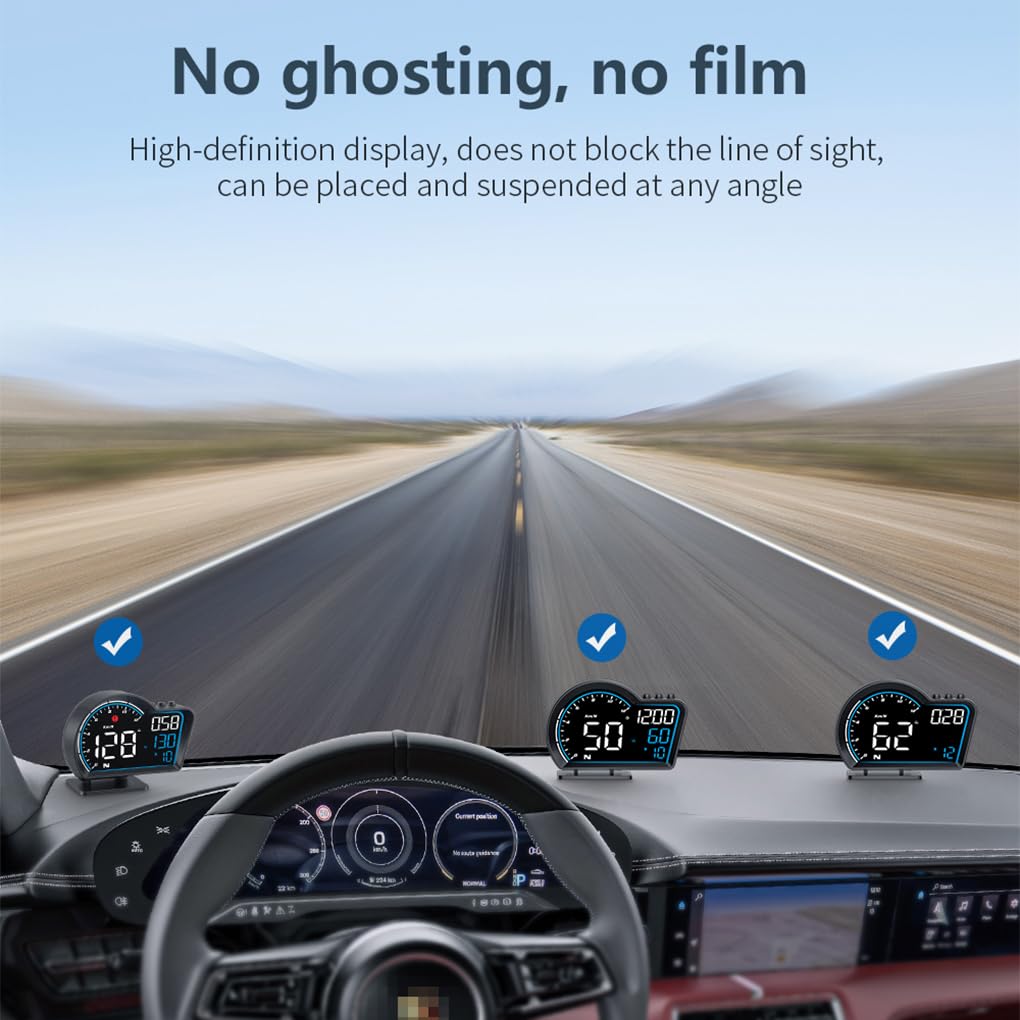 Velocímetro LED para automóvil: aplicable a Todos los Modelos de vehículos Pantalla Alarma Digital Hud Ajuste automático de sensibilidad