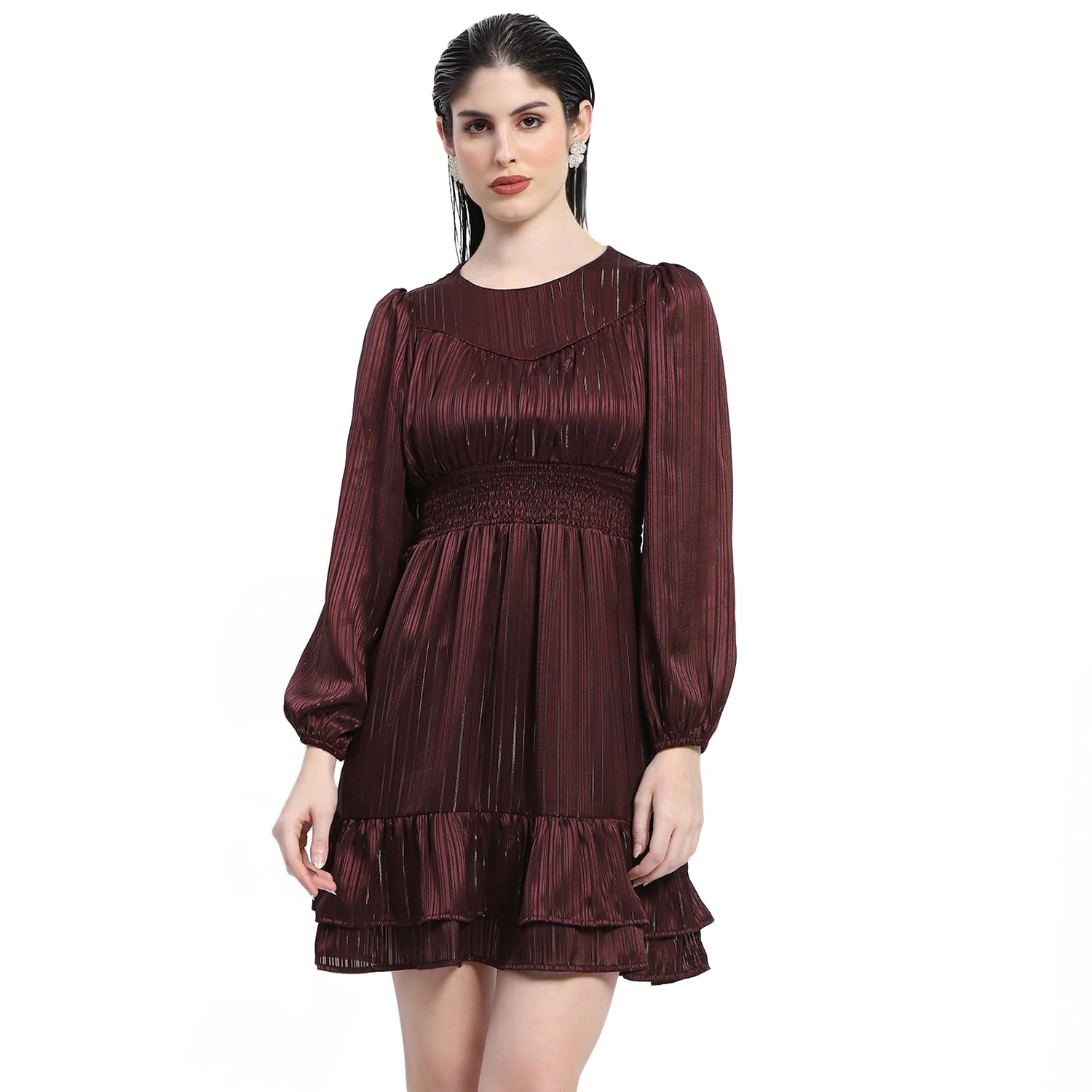 madame winter dresses Buy Madame Women Gold Solid Maxi Dress with Jacket (Set of 2) (S) Online