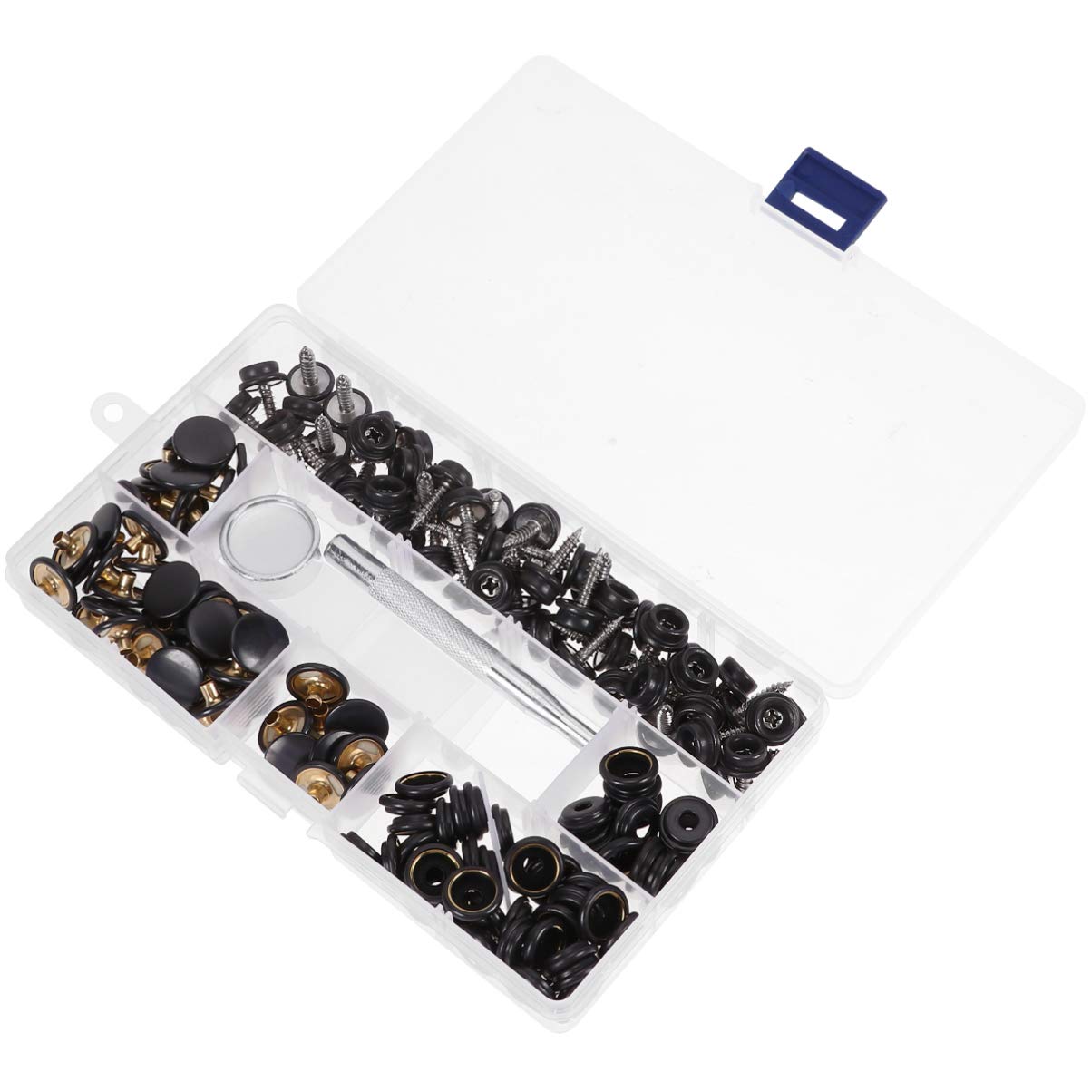 Boutons-pression Métalliques Noirs en Acier Inox Robuste Haute Qualité
