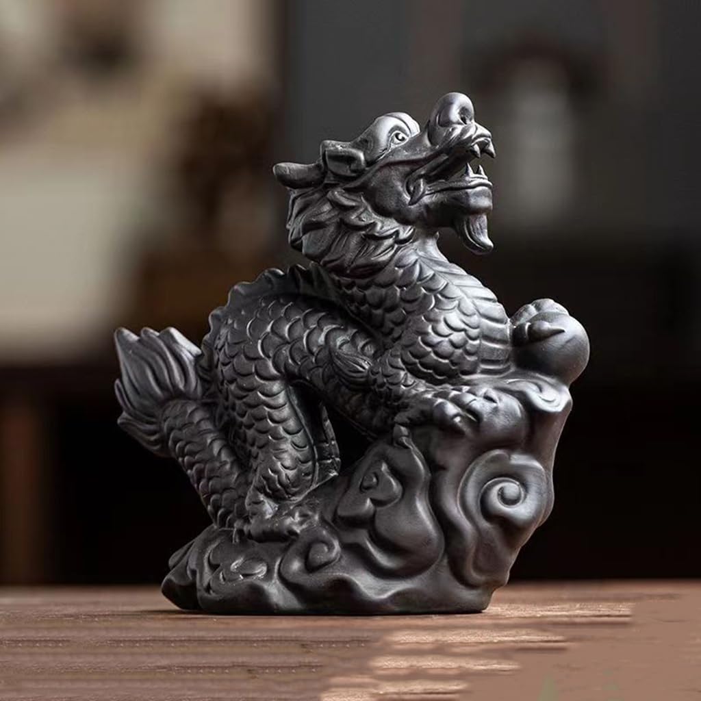 龍 干支 辰 置物 オブジェ インテリア 茶寵 茶玩 茶道 道具 磁器製 長