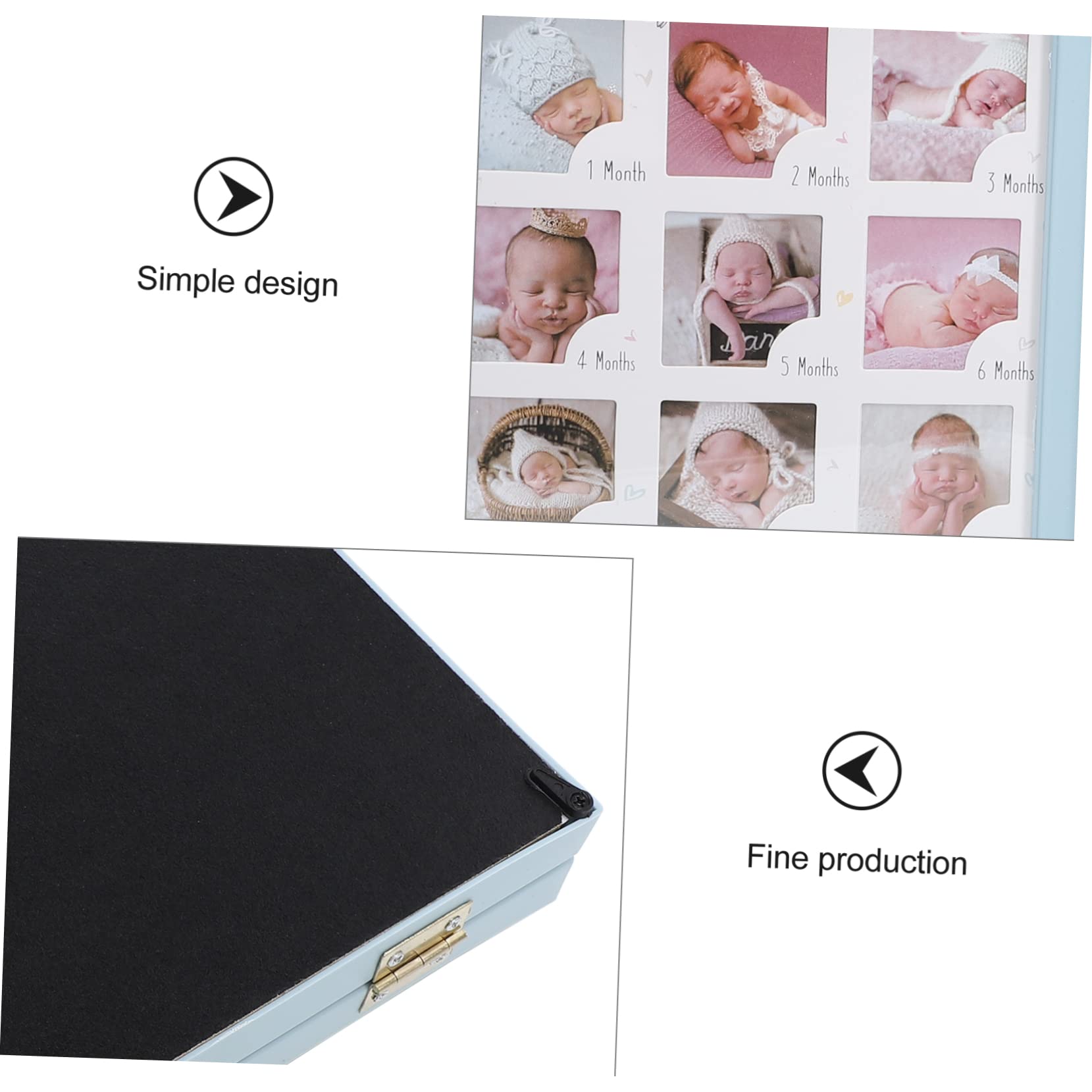 Yardwe 2 Piezas Marco de Fotos para Recien Nacido con Soporte para de Manos y Pies Duradero para Aniversario de Primer Año Cuadro para Recuerdos de Crecimiento Infantil