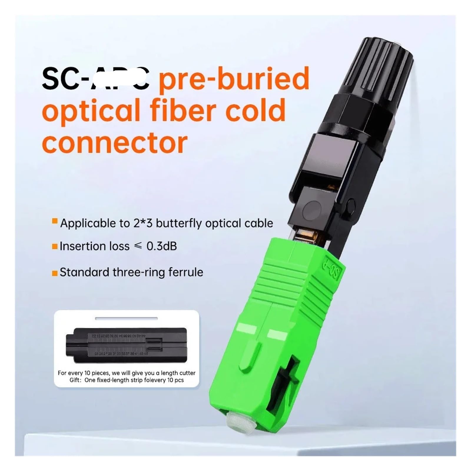 Connecteur rapide à fibre optique intégré SC APC, adapté à l'outil de connexion d'adaptateur de coupleur à froid de fibre de fusion réutilisable FTTH(100pcs)