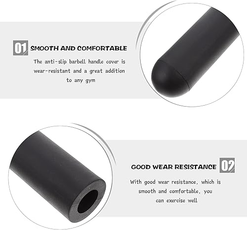Miniatura 3 de LIOOBO Manguitos adaptadores de barra mangas de barra resistentes, empuñaduras de mango de goma, tapa de extremo de manillar de fitness, postes de