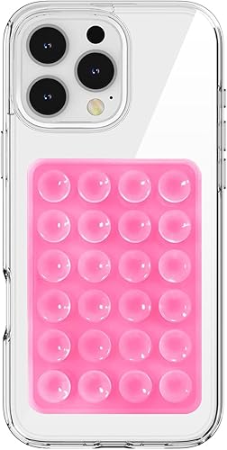 PKYAA Soporte de silicona con succión para teléfono, accesorio adhesivo de silicona para teléfonos inteligentes, soporte de teléfono con espejo