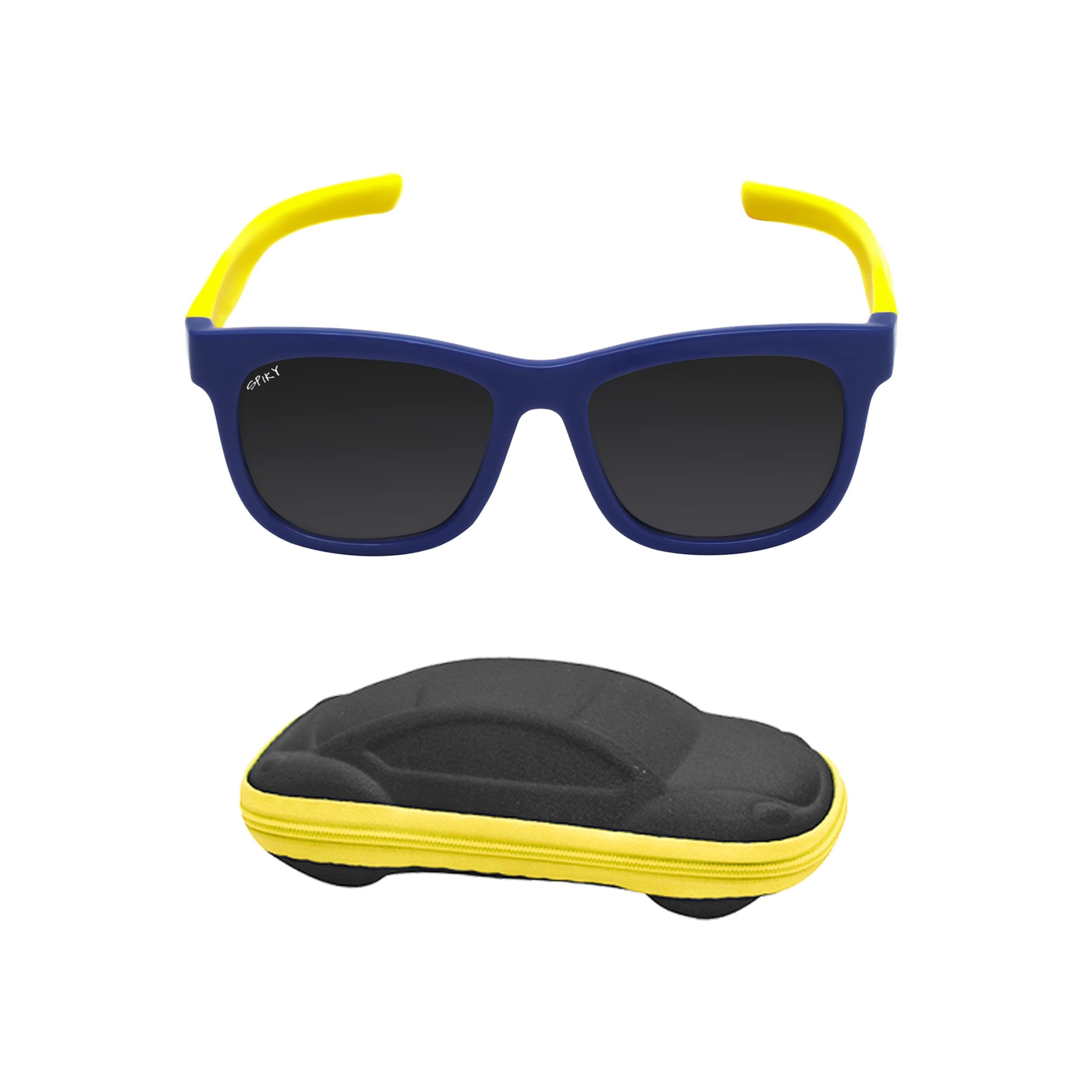 Unisex Kids Rectangle Sunglass With Protective Case - Pack of 1 (1571-sunglasses)