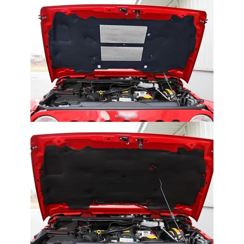 Auto Cotone Insonorizzante Isolante Termico Cofano per Jeep Wrangler 2018-2022 Cotone per Isolamento Acustico Dell'auto Pannelli Fonoassorbenti