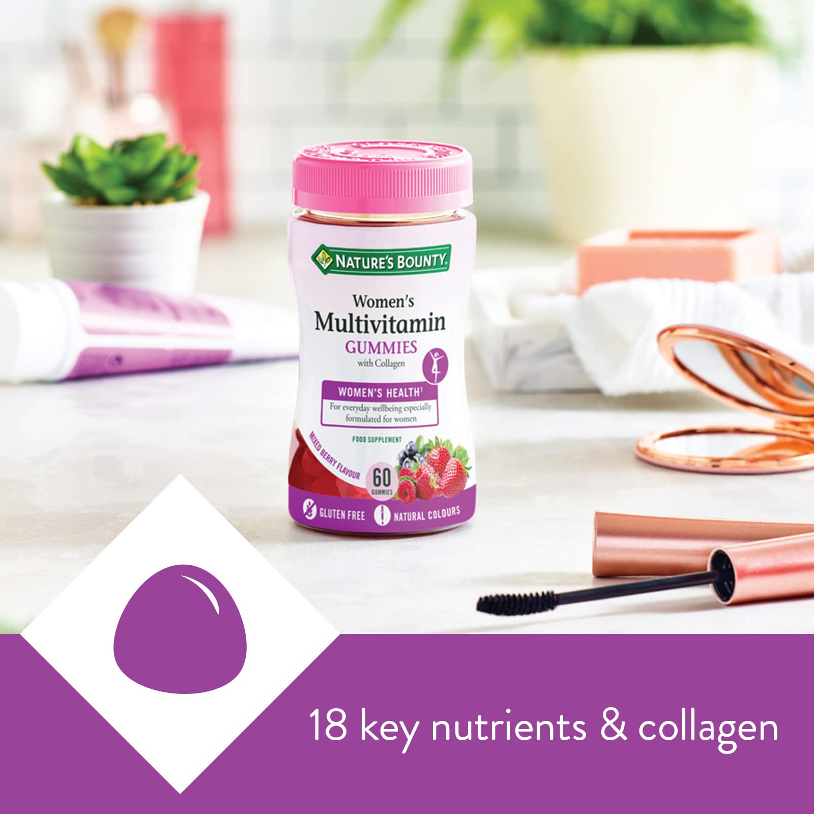 Nature's Bounty Women's Multivitamin Gummies with Collagen Pack of 60